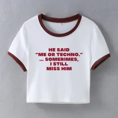 Hipster Letter Printing Slim Fit Short Short Sleeve T-shirt - Brick Red - View 1