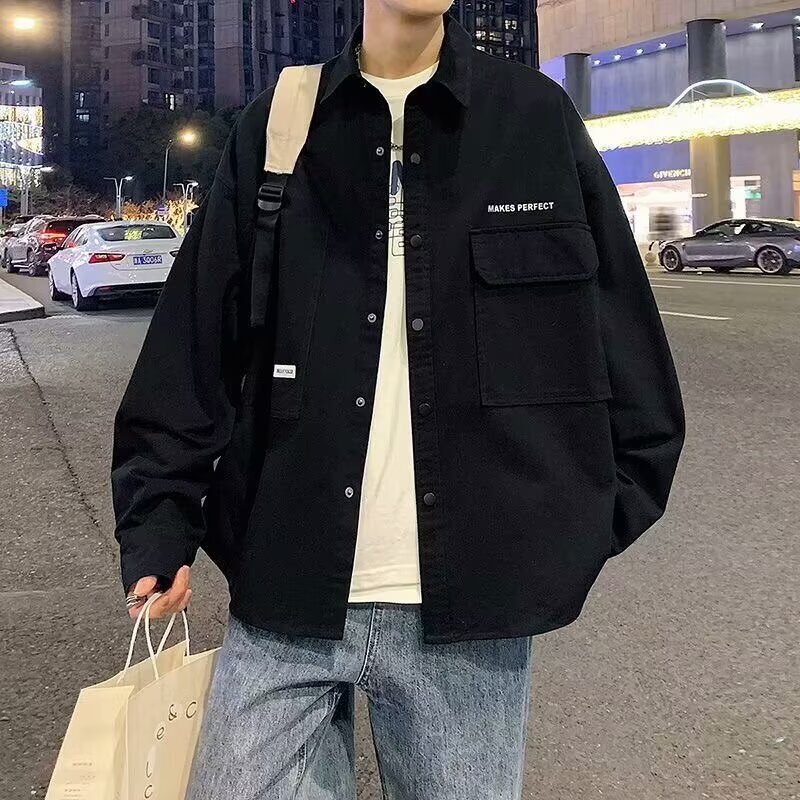 Retro Corduroy Long-Sleeve Shirt Men's Autumn Japanese Style