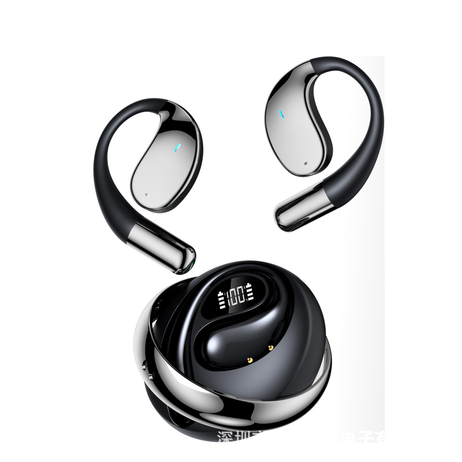 Bluetooth 5.0 Open-Ear Stereo Headset Clip-On Wireless Earphones w/ NFC – Black/ - 第 6/7 張圖片