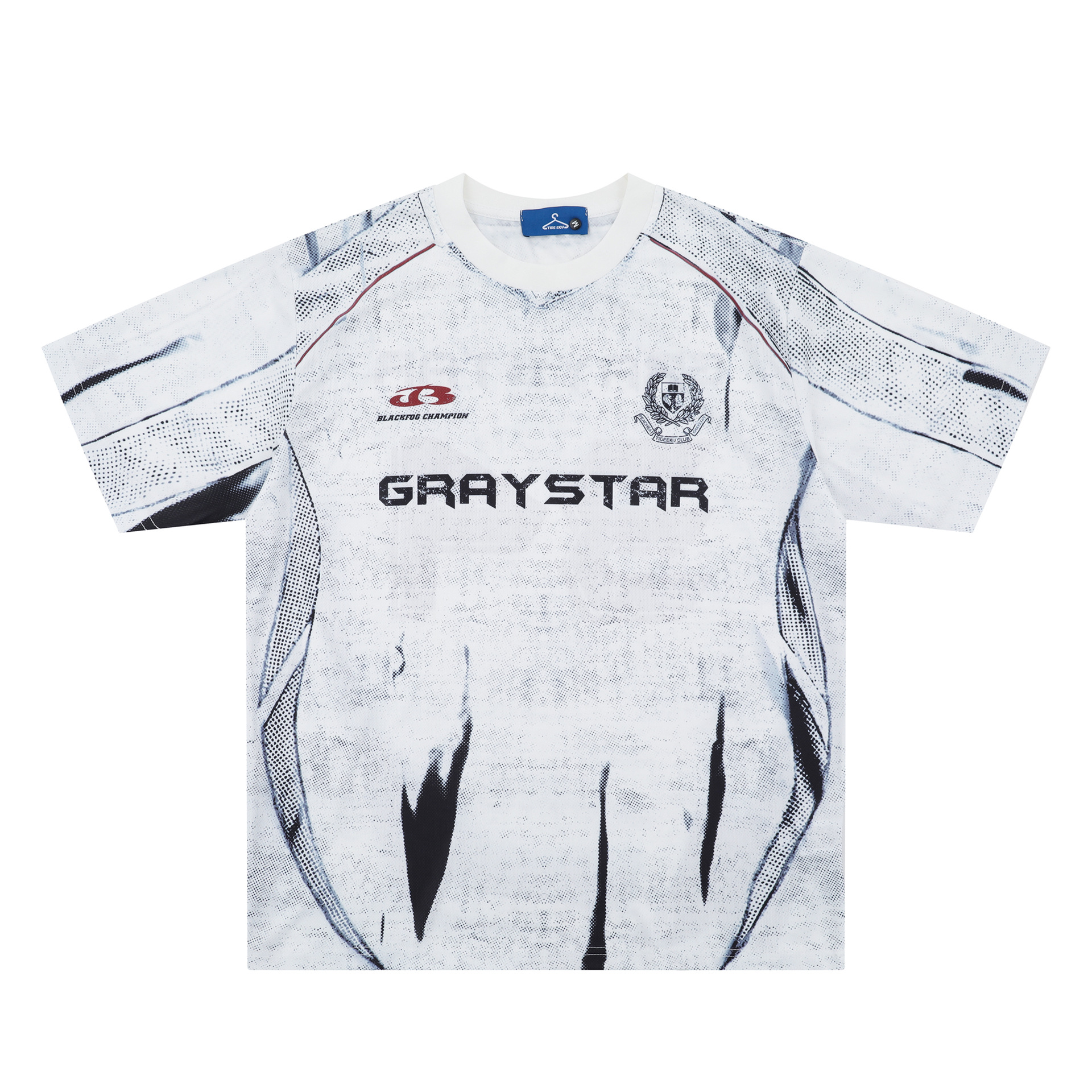 Short Sleeve Round Neck Black And White Printed T shirt White - Shop at LoveMi