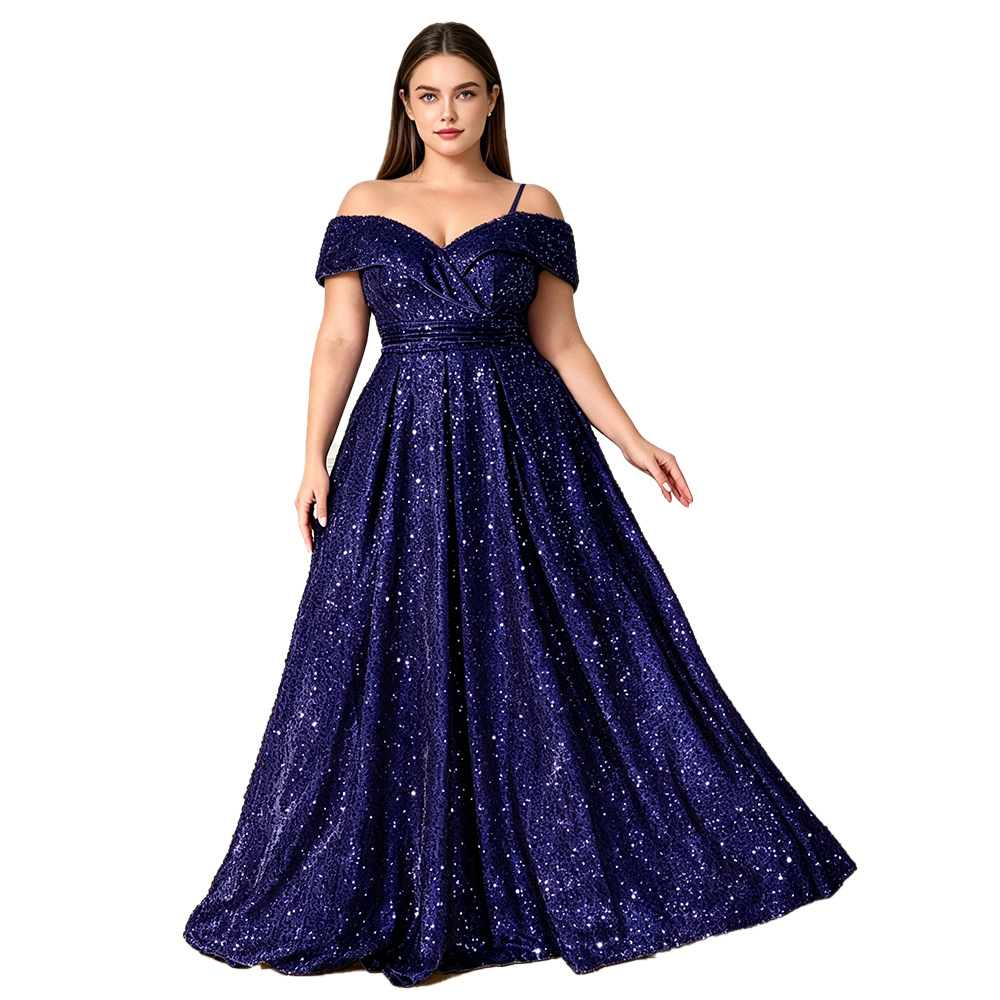 Sequin Off-Shoulder Evening Gown, picture 3 of 9