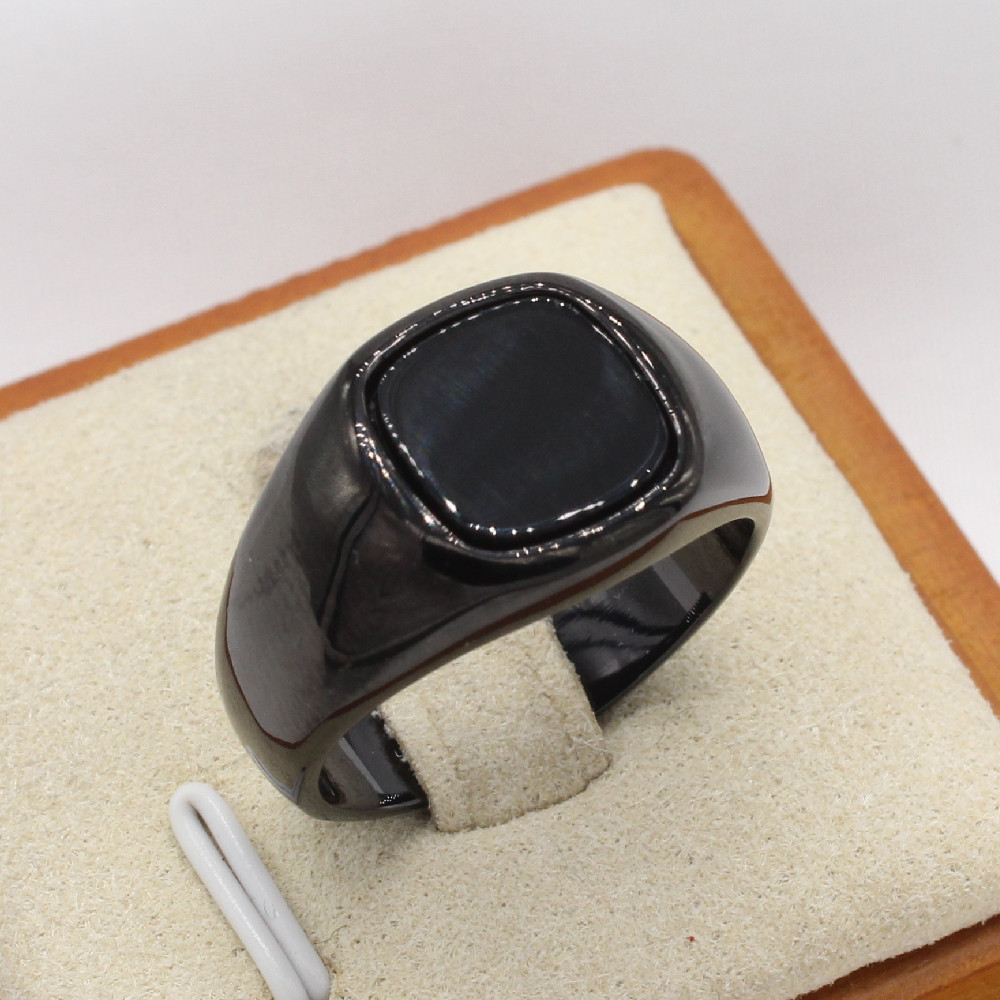 Stylish Minimalist Square Gemstone Ring For Men