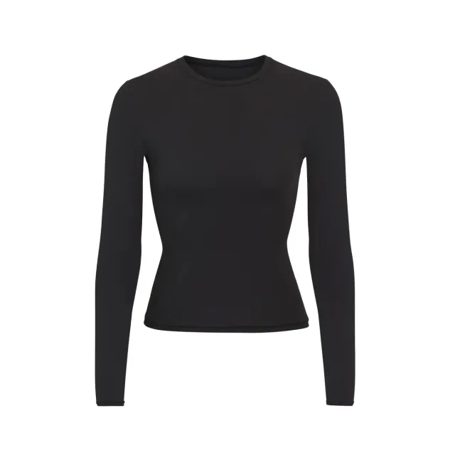 Brushed High density Nylon Long sleeved Bottoming Women's Single Wear Black - Shop at LoveMi