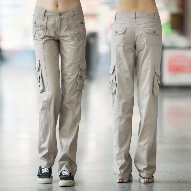 Cargo Pants Women's Loose Slimming Multi pocket Khaki - Shop at LoveMi