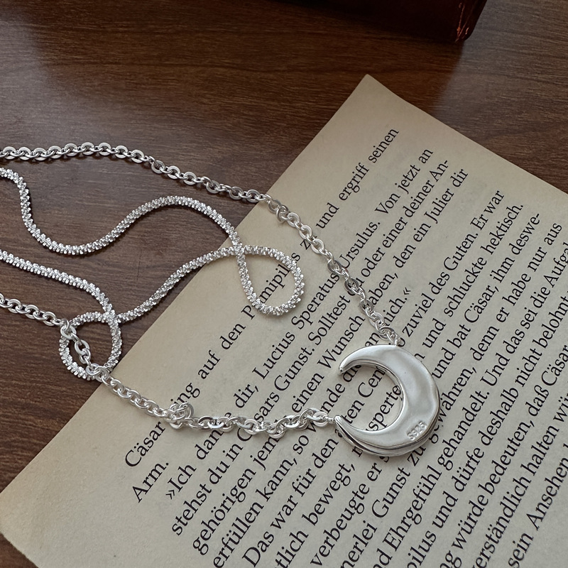 S925 Sterling Silver Moon Necklace With A Niche, Designer-Look Design