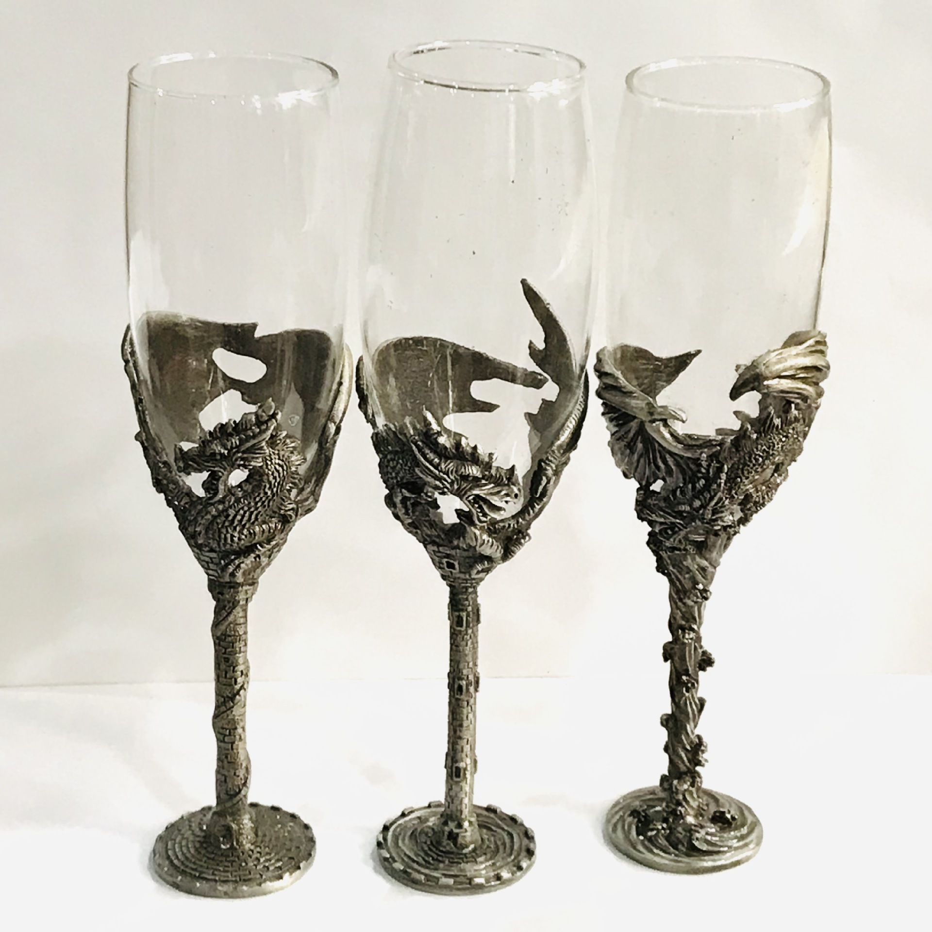 Alloy Dinosaur Champagne Glass Goblet
