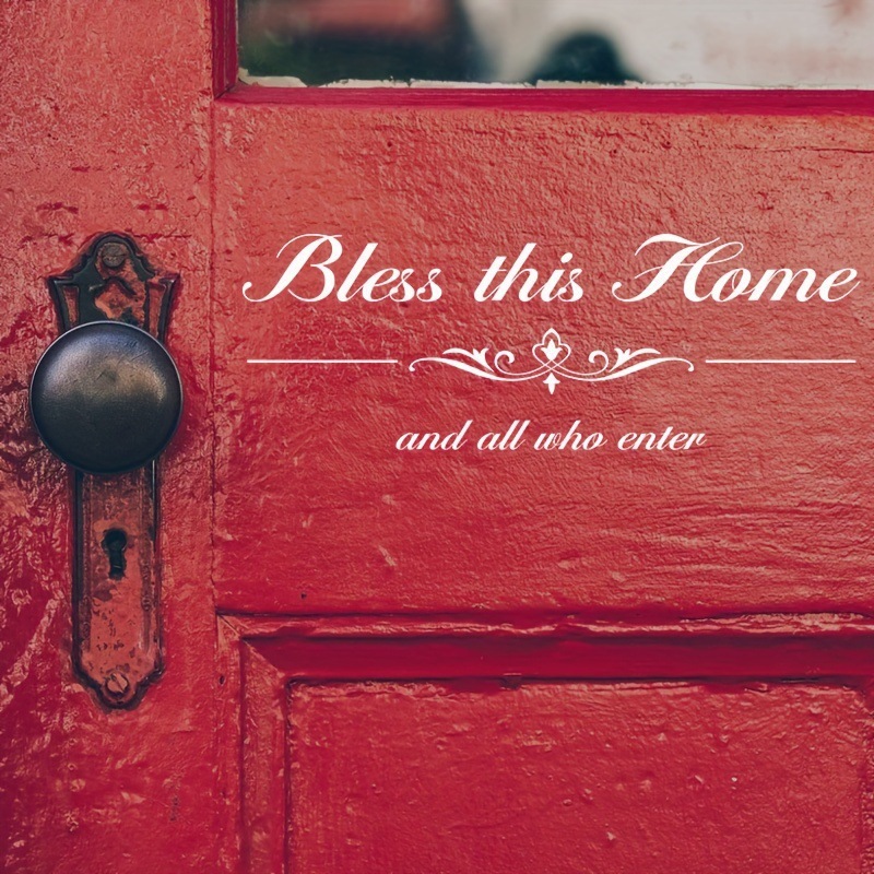 Blessing English Sticker White Lettering Removable