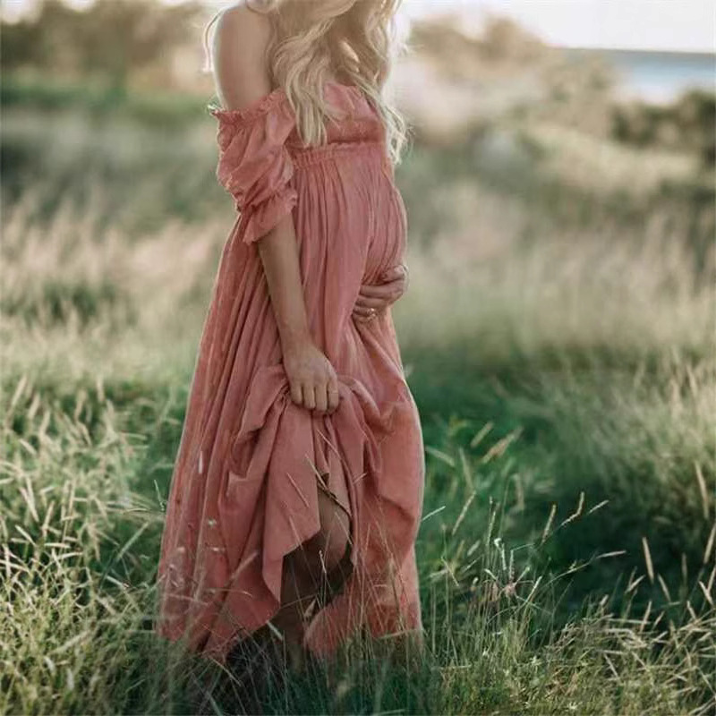 Fashion Smocking Off-the-shoulder Fitted Waist Dress Women