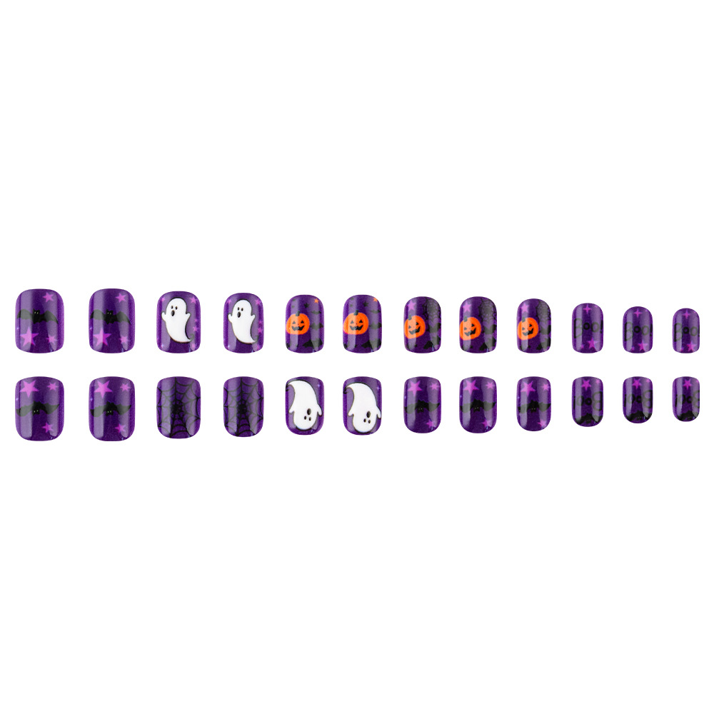 Halloween Ghost Spiderweb Removable Fake Nails