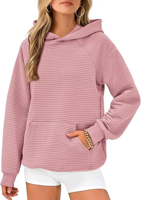 Women's Long Sleeve Hooded Fashion Tops Pink - Shop at LoveMi