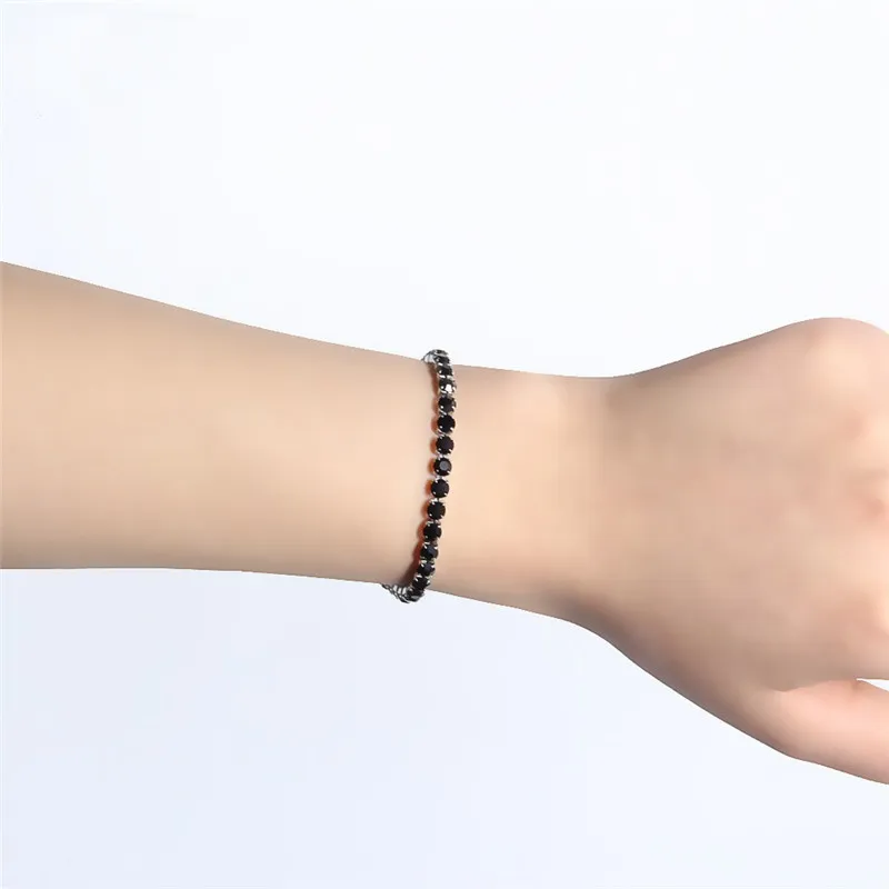 Adjustable Detachable Titanium Double Buckle Zircon Bracelet Stainless Steel
