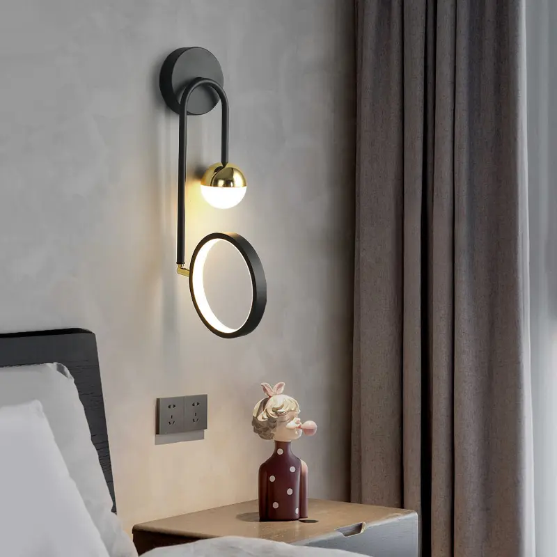 Bedroom Bedside Lamp Simple Hotel Room Wall