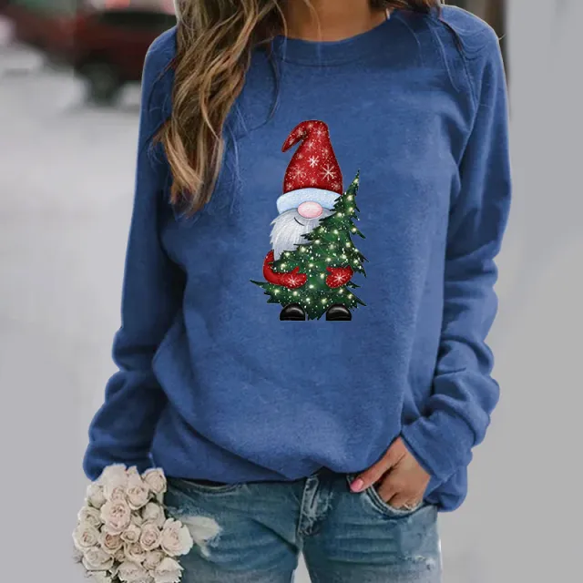 Cute Christmas Hug Graphic Print Crew Neck Pullover Zyqz2948 - Shop at LoveMi