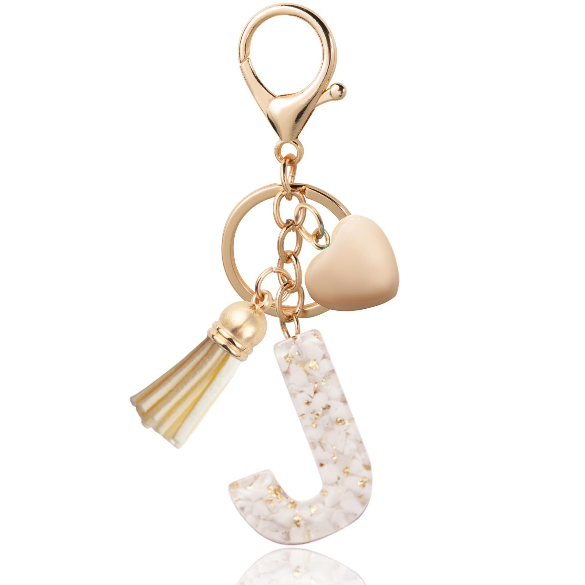 Fashionable Personalized Heart-shaped Pendant With White Shell Fragments Lettering And Tassel