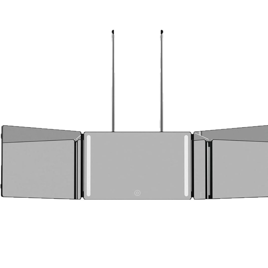 Amazon Bestseller Extendable Suspended Three-Sided Folding Makeup Mirror