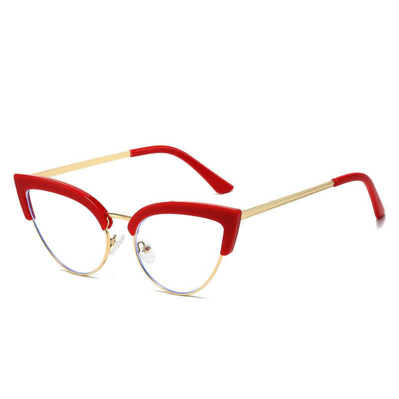 Stylish Large Frame Metal Lower Half Metal Plain Glasses - Image 3