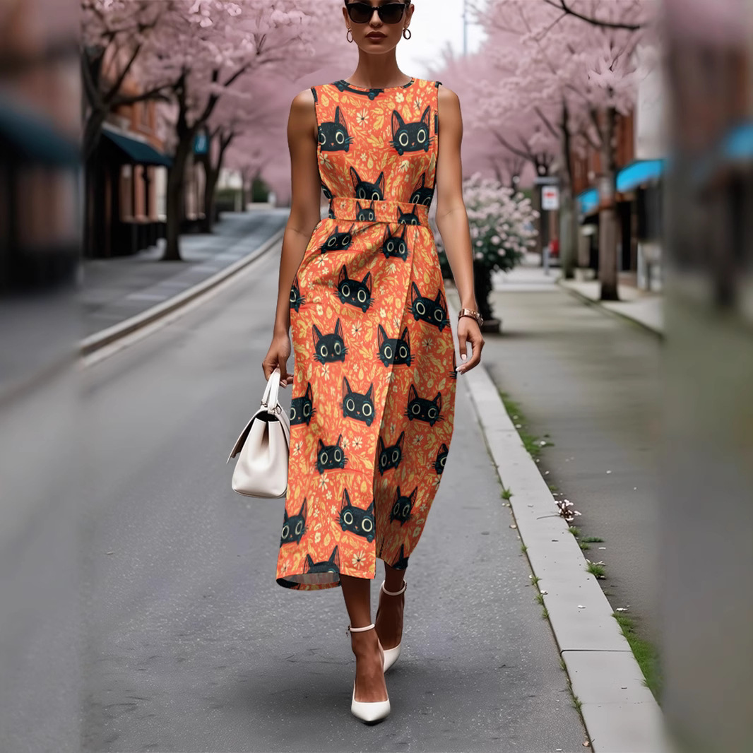 Elegant Sleeveless Casual Dress For Ladies