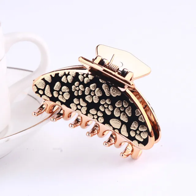Simple Hair Clip Flower Medium Spring Grip Gold - Shop at LoveMi