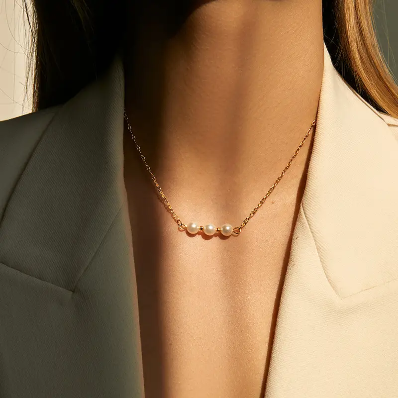 Light Luxury Design Pearl Copper Plating 18k Necklace