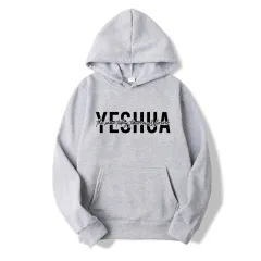 Yeshua Hoodie Christian Hooded Sweatshirt Religious - Grey - View 1