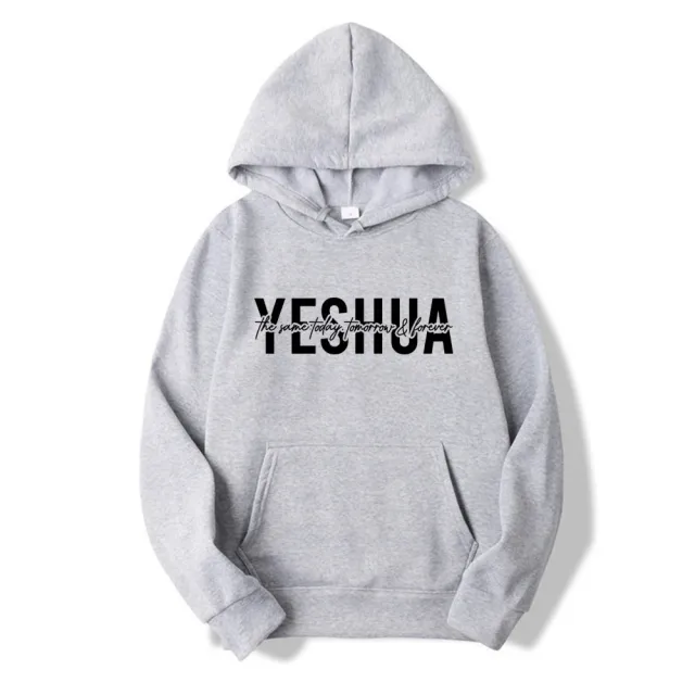 Yeshua Hoodie Christian Hooded Sweatshirt Religious Gray - Shop at LoveMi