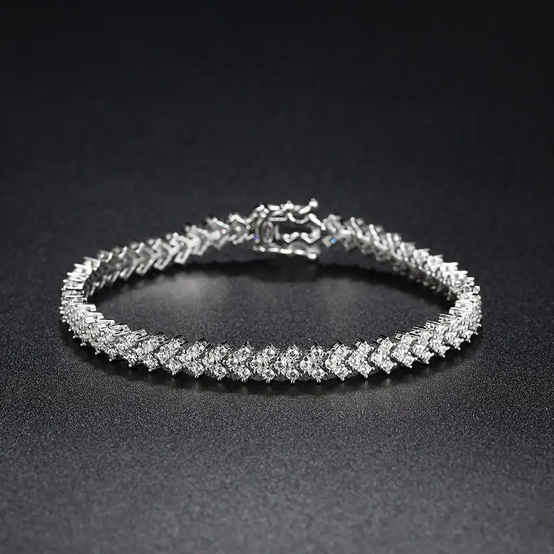 Fashion Moissanite Plaid Bracelet For Women