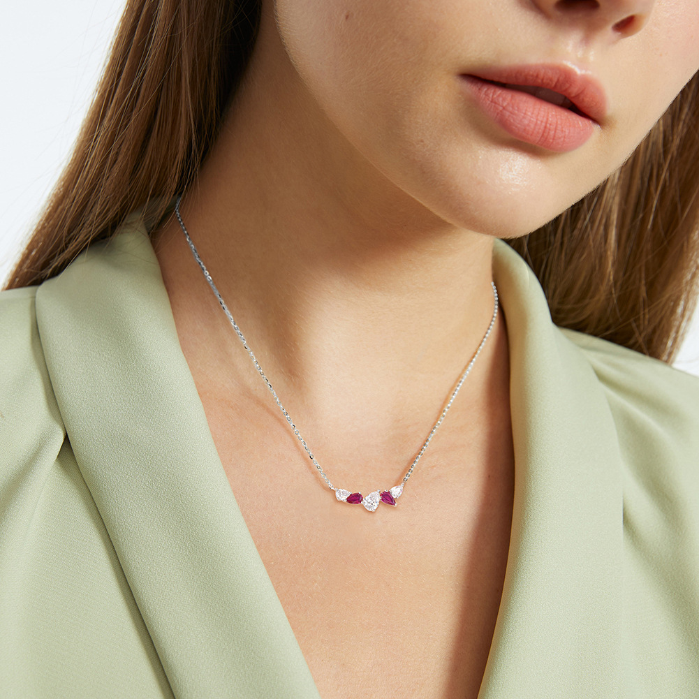 S925 Sterling Silver Necklace 8A Zircon Clavicle Chain