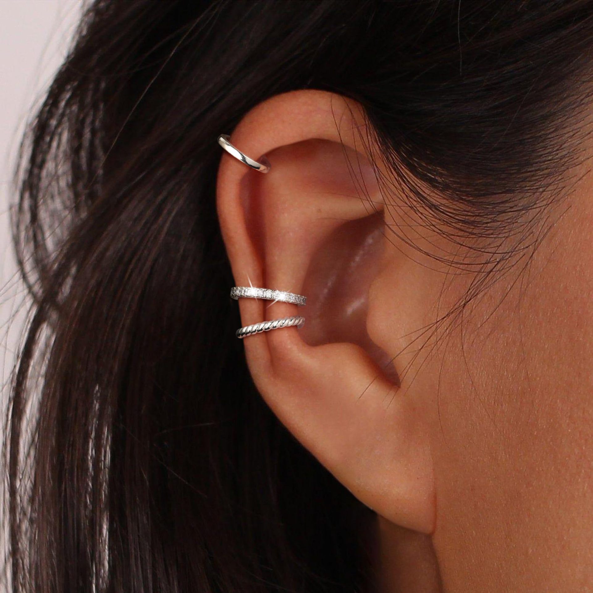 Ear Bone Clip Three-piece Set (Gold Three Pack)