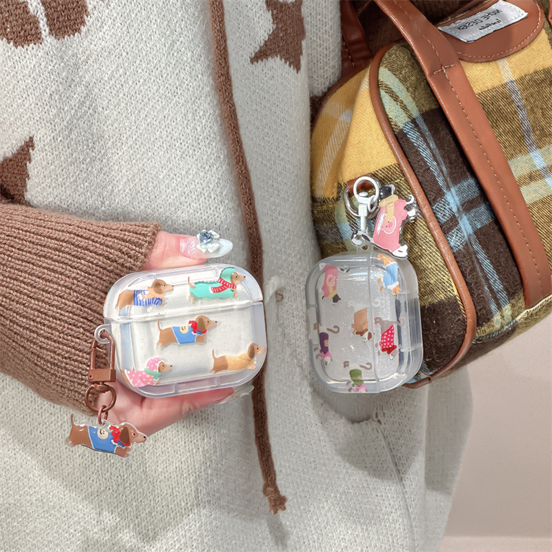 Gradient Sausage Dog Bluetooth Wireless 123 Generation Earphone Sleeves Protective Case - Image 14