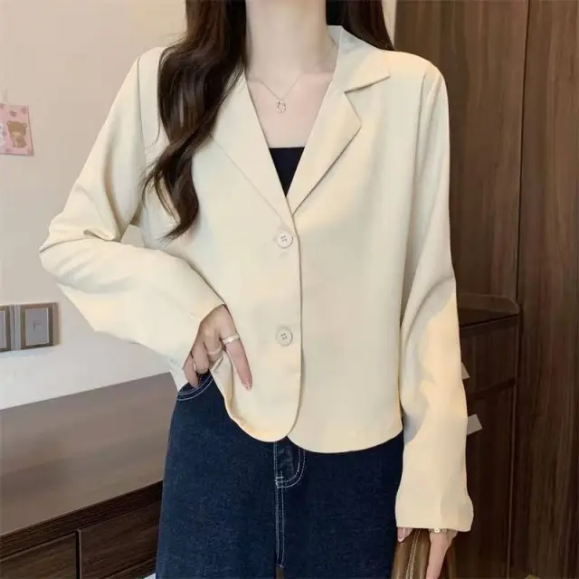 Korean Style Versatile High grade Short Top Apricot - Shop at LoveMi