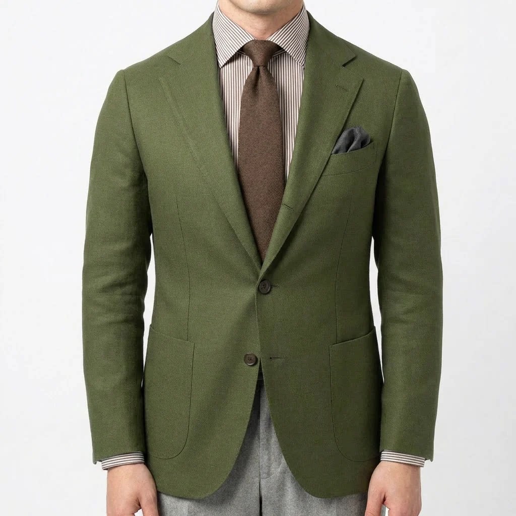 Men's Casual Plaid Jacket – Digital Print Design