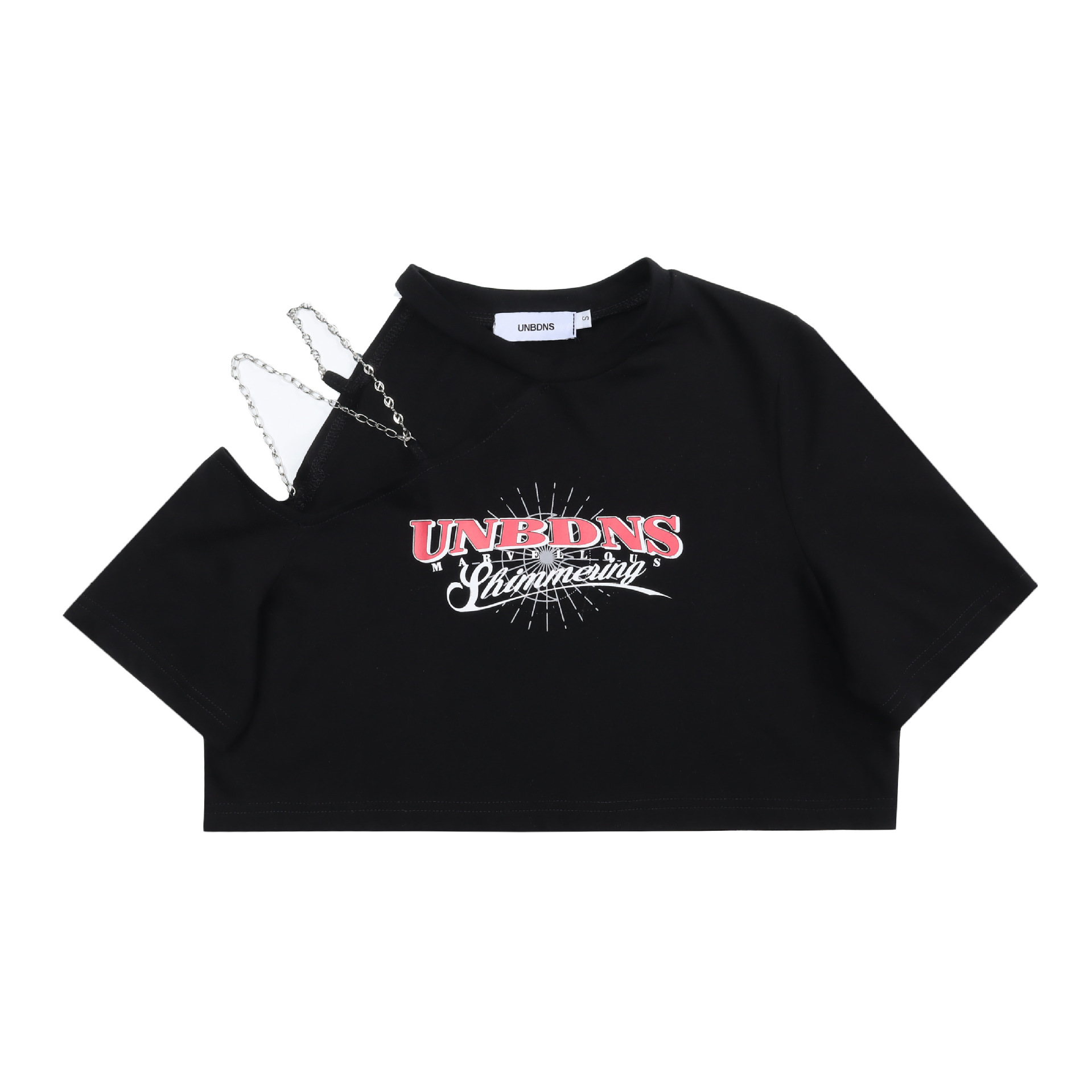 Women's Niche Show Umbilical Shoulder Design Short Sleeve Black - Shop at LoveMi