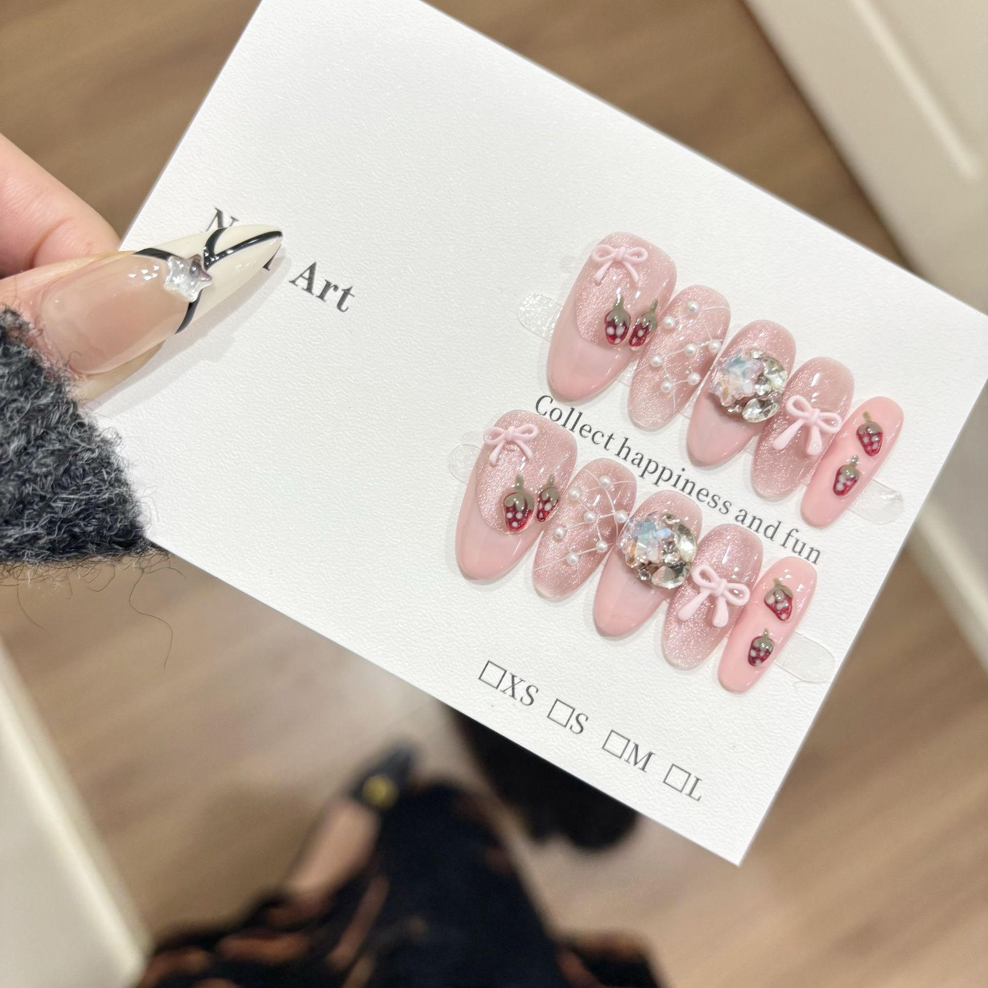 Cute French-style Cat-eye Nail Stickers For A Charming Manicure