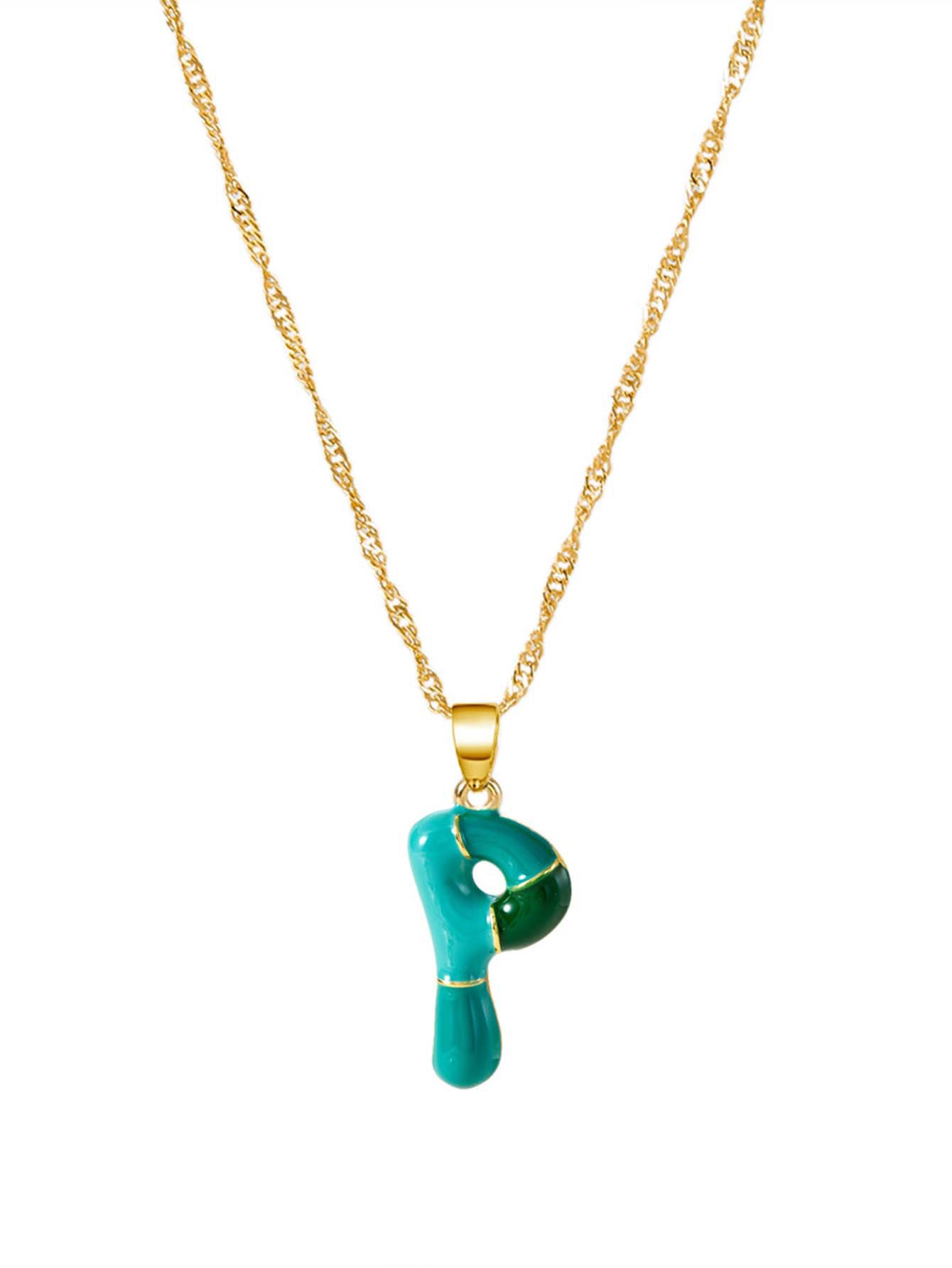 Epoxy Bubble Dopamine Letter Necklace