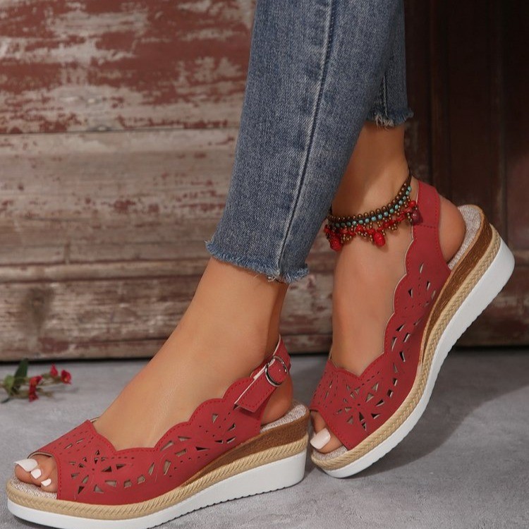 Wedge T-Strap Sandals