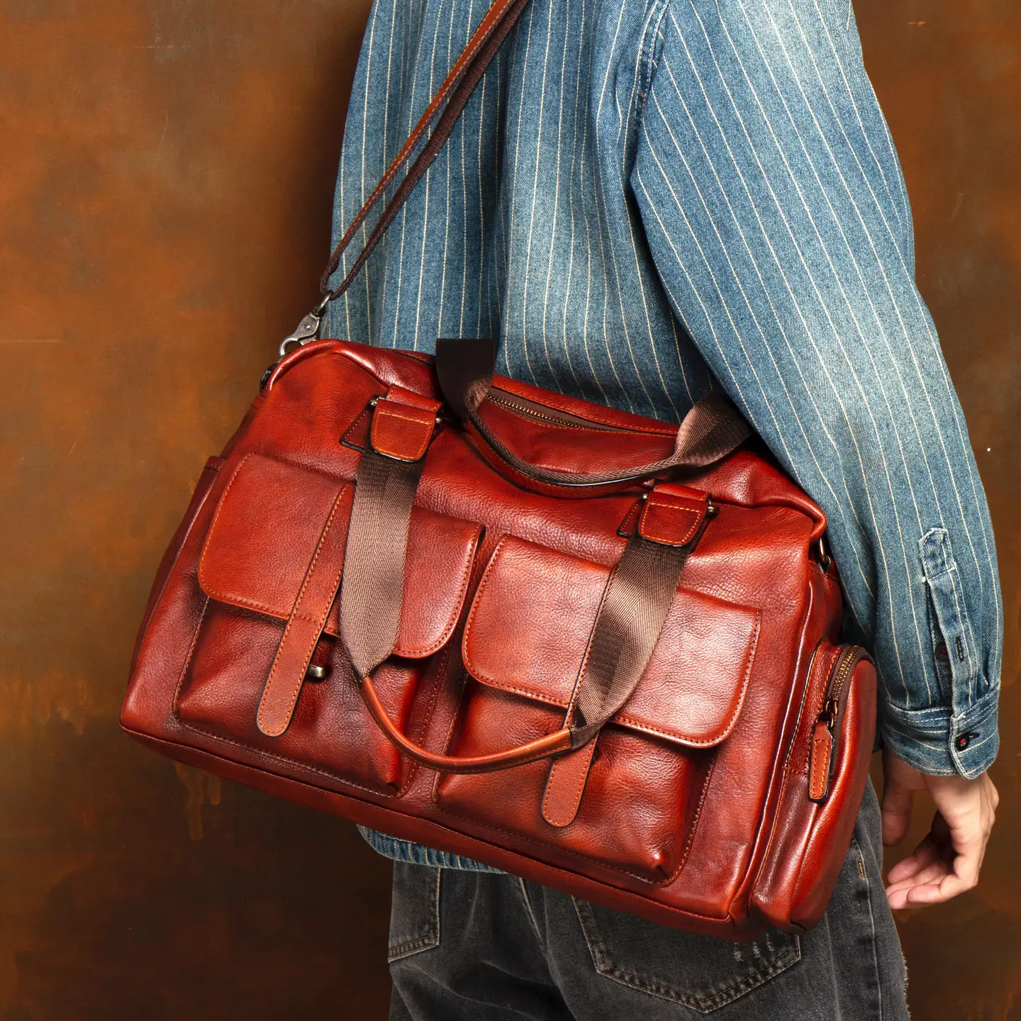 Full-grain Leather Vintage Tote Bag
