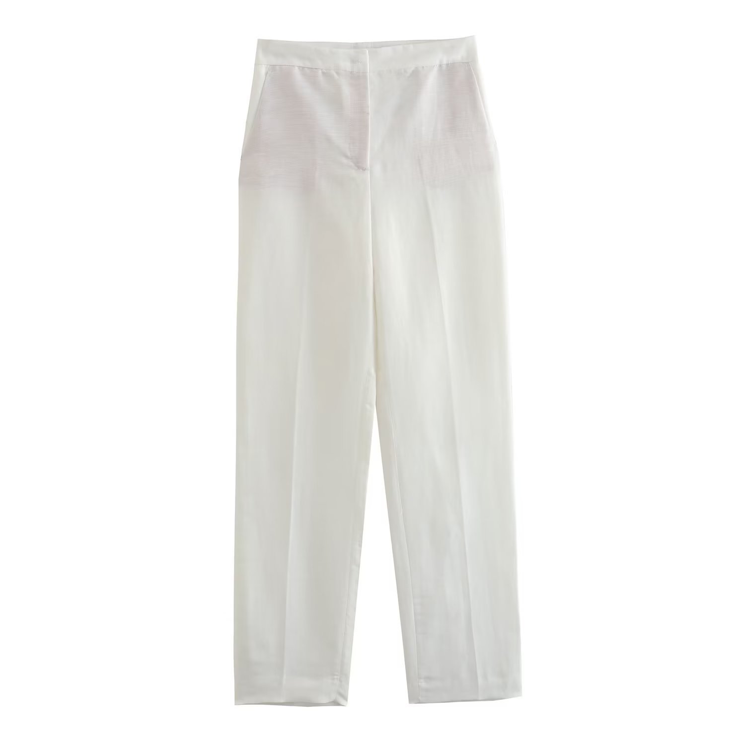 Linen Double Breasted Coat Vest Lines Straight-leg Pants Female Suit - Image 8