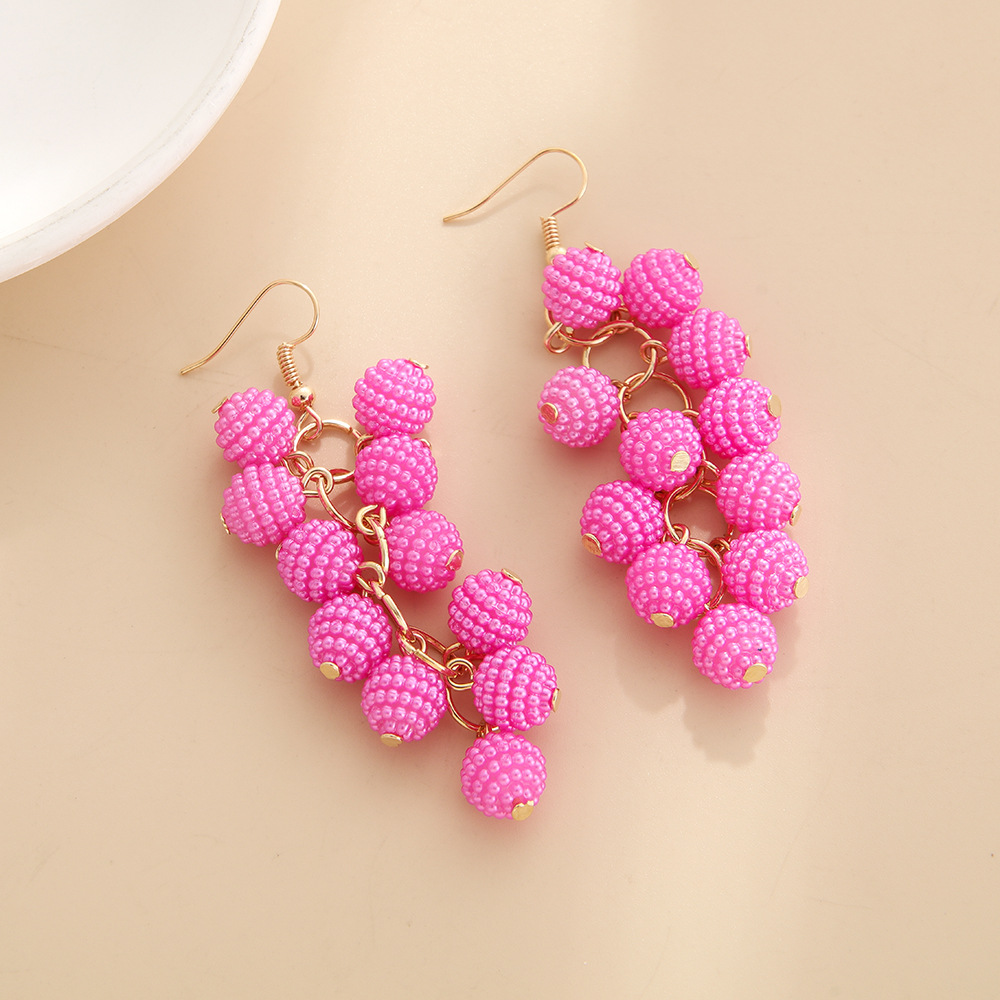 European And American Style Retro Hong Kong Style Design Grape Earrings