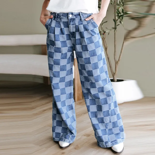 New Loose High Waist Wide leg Casual Pants Women Blue - Shop at LoveMi