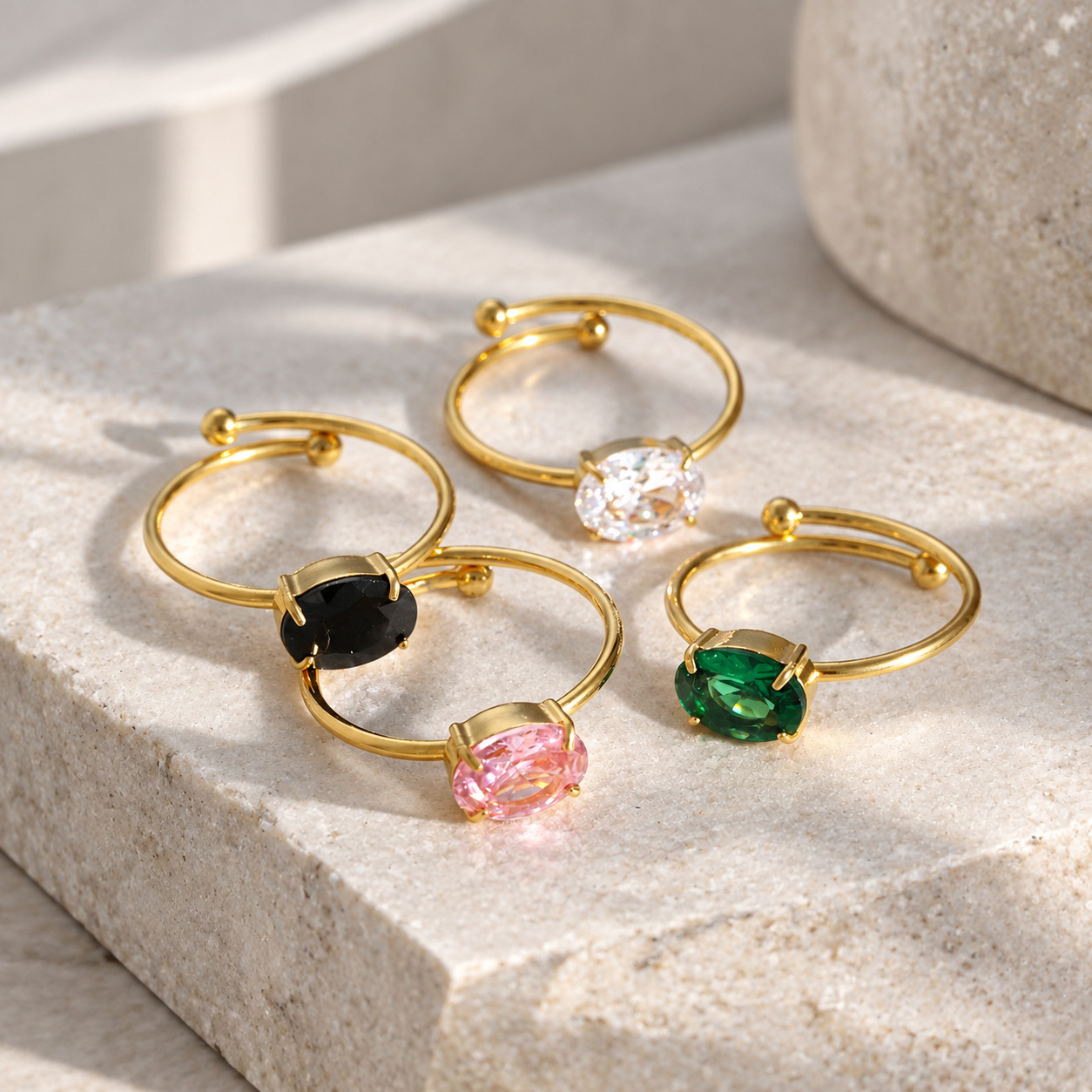 Women's Colorful Zircon Stainless Steel Ring product image
