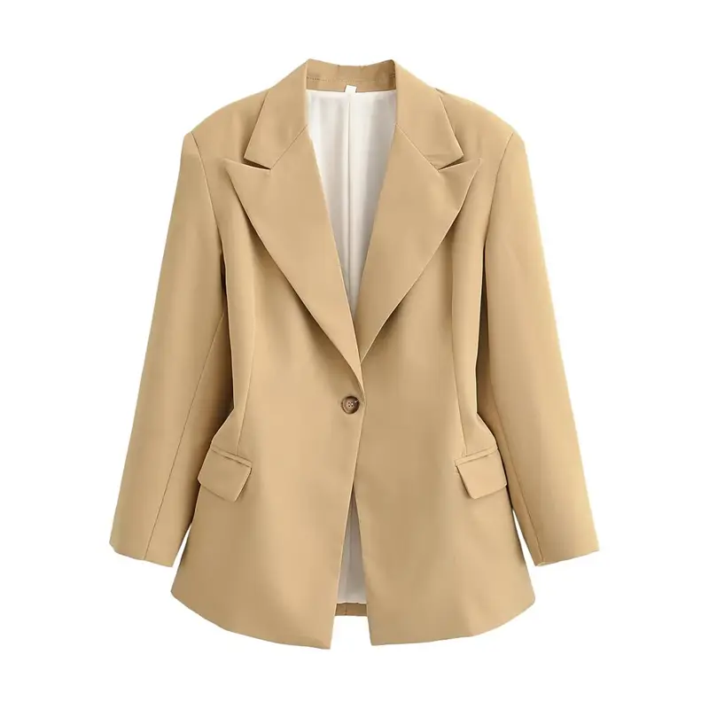 Fashionable Solid-color Long-sleeved Lapel Slim-fit Suit Jacket