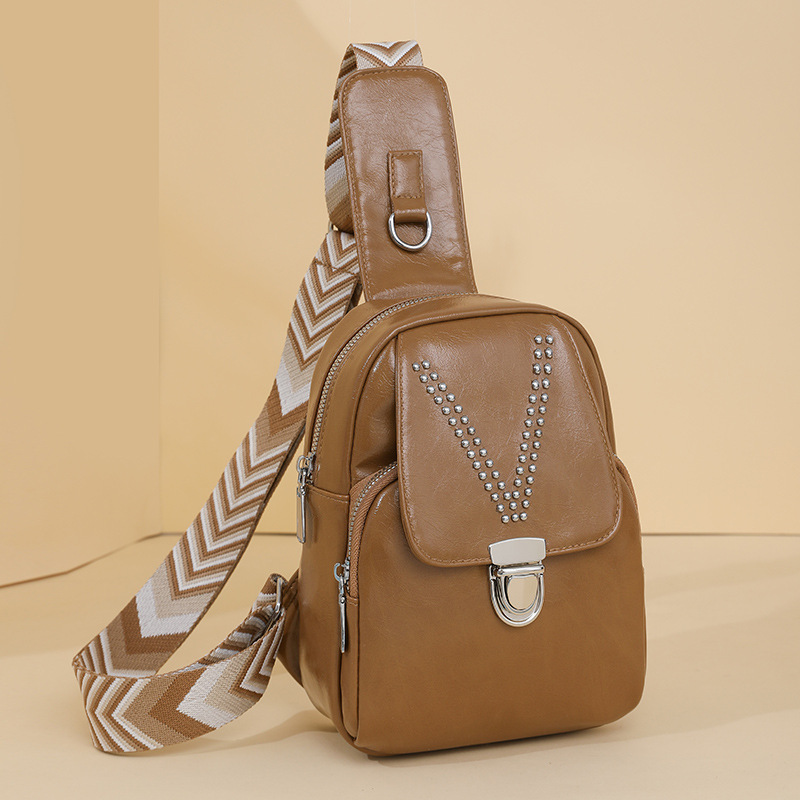 Womens Soft Leather Casual All-Match ShoulderCrossbody Bag