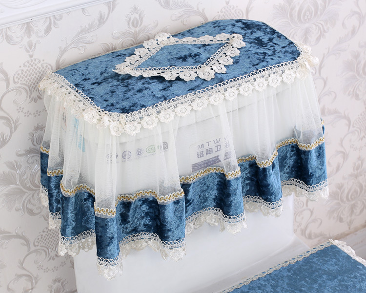 Four Seasons General Fabrics Lace Toilet Seat Cover Three-piece Set