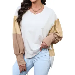 Round Neck Pullover For Women Casual Long Sleeve Sweatshirt Women - Lc25315129-Xxl - View 1