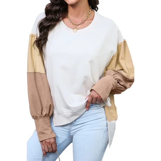 Round Neck Pullover For Women Casual Long Sleeve Sweatshirt Women Lc25315129 Xl - Shop at LoveMi