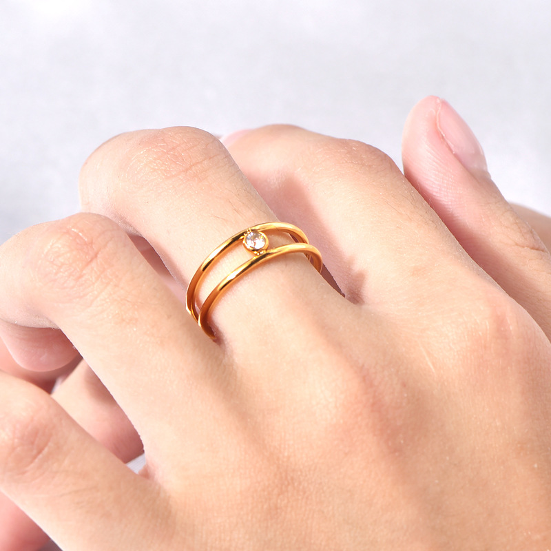 Geometric Ins Niche Titanium Steel Ring