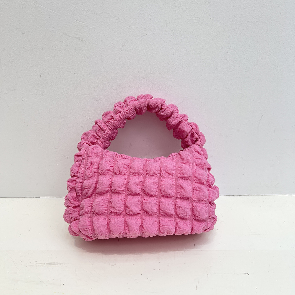 Western Style Gentle Pleated Bubble Handbag Rose - Shop at LoveMi