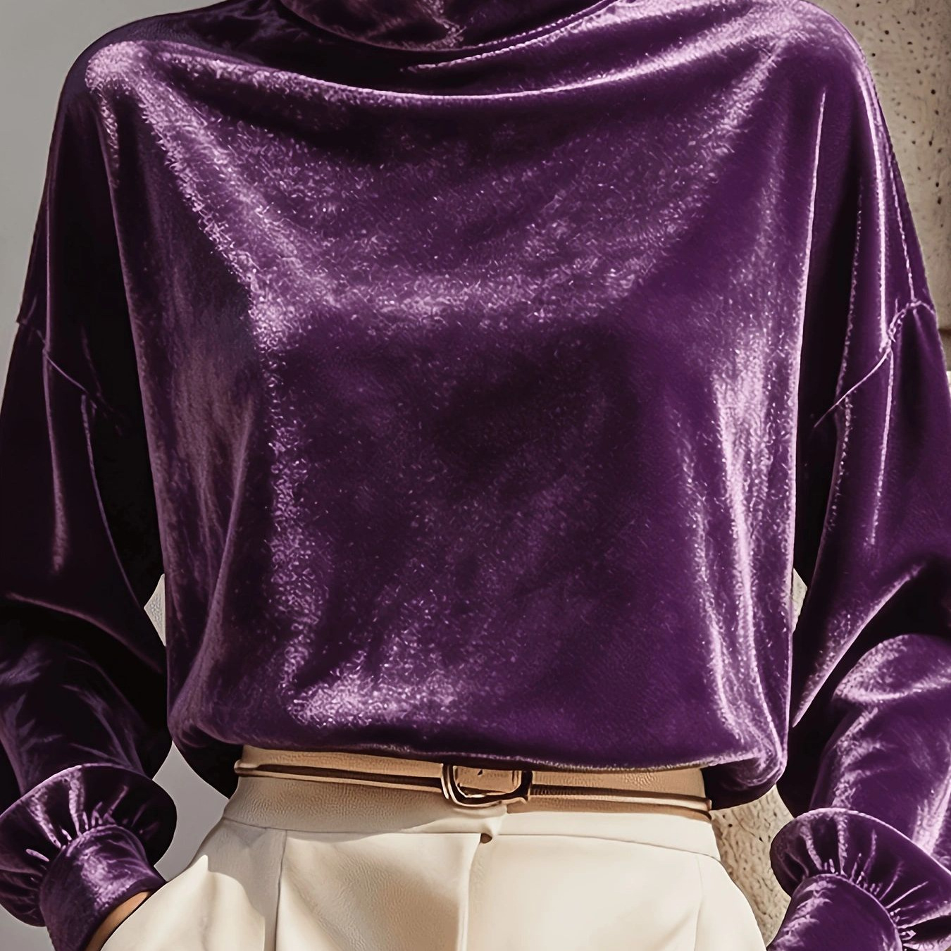 Loose-fitting Long-sleeved Turtleneck Casual Fashion Top