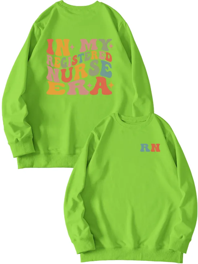 Women's Hoodless Sweater Round Neck Top Fluorescent Green - Shop at LoveMi