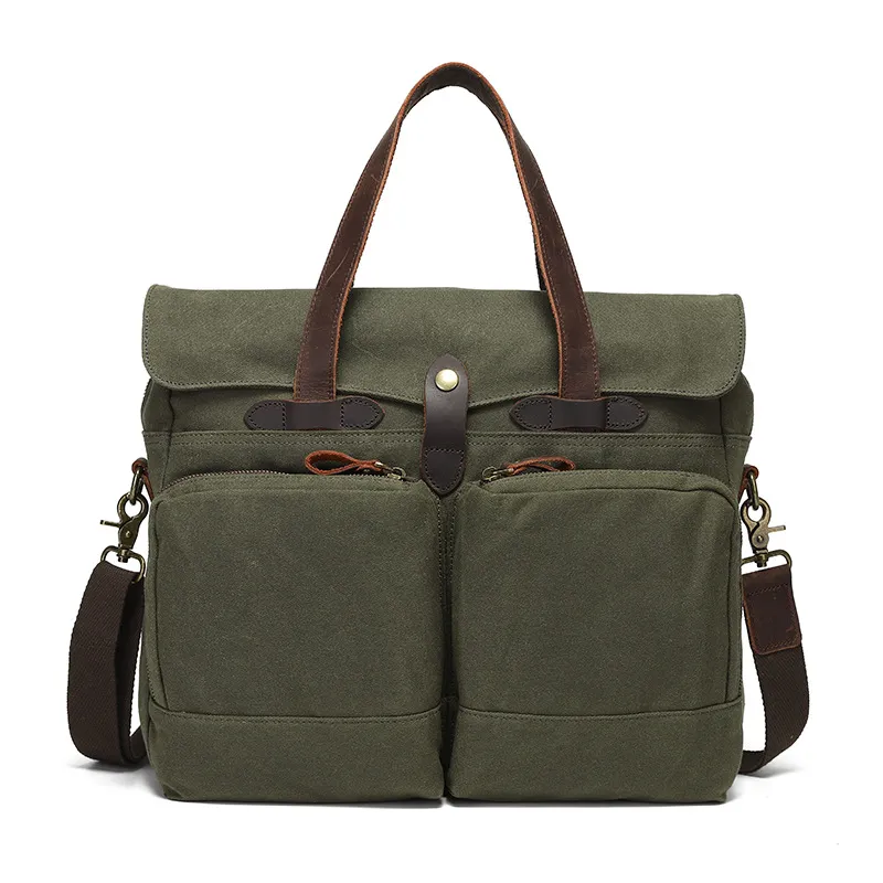Portable Briefcase Men's One-shoulder Crossbody Outdoor Travel - Green
